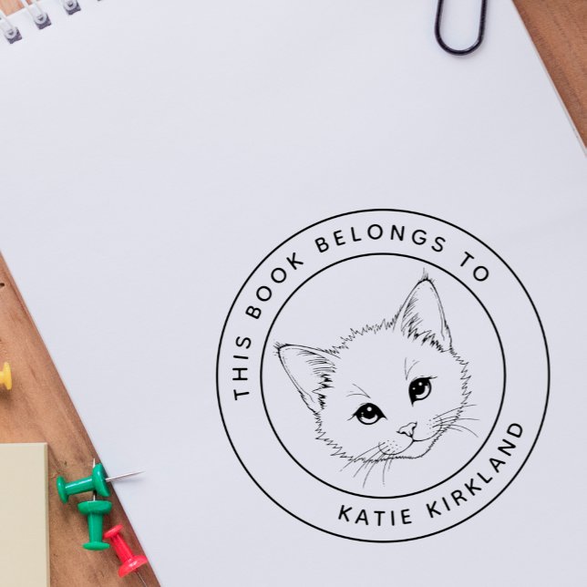 Tampons Encreurs Cute Baby Kitten Ce livre appartient au nom de l'e (Créateur téléchargé)