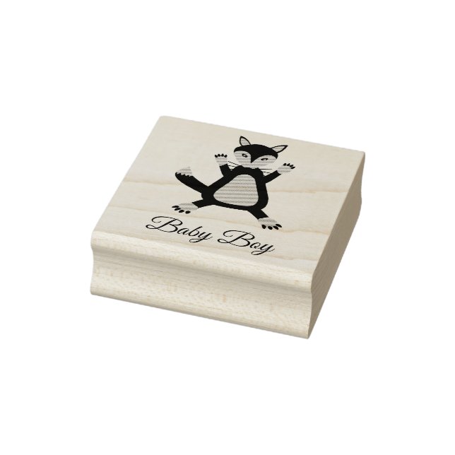 Tampons Encreurs Cute Blue Baby Boy Fox Custom (Tampon)