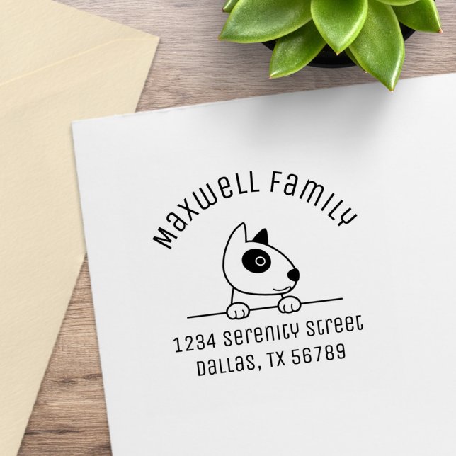 Tampons Encreurs Cute Bull Terrier Dog Arch Family Adresse 2 (Créateur téléchargé)