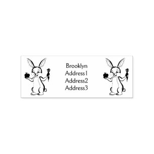 Tampons Encreurs Cute bunny rabbit with vegetables