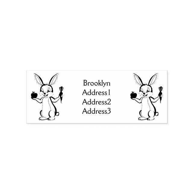 Tampons Encreurs Cute bunny rabbit with vegetables (Impression)