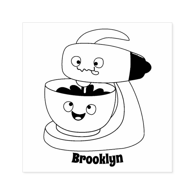 Tampons Encreurs Cute cake mixer cuisine appareil dessin animé (Impression)