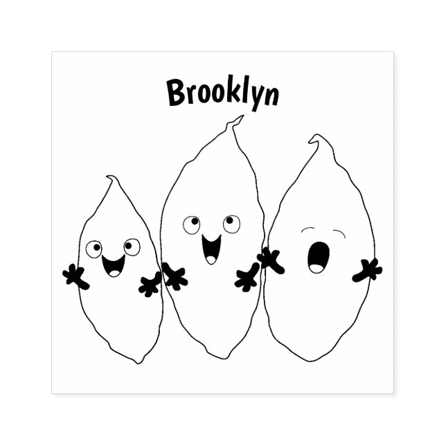 Tampons Encreurs Cute chantant des patates douces caricaturales lég (Impression)