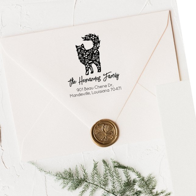 Tampons Encreurs Cute Chat Décoré, Famille Adresse de retour (Créateur téléchargé)