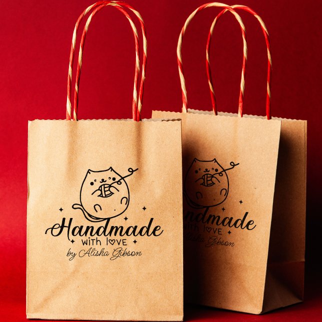 Tampons Encreurs Cute Chat fait main avec amour, Grande (Créateur téléchargé)