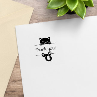Tampons Encreurs Cute Chat Noir Merci de Pékin 1x1