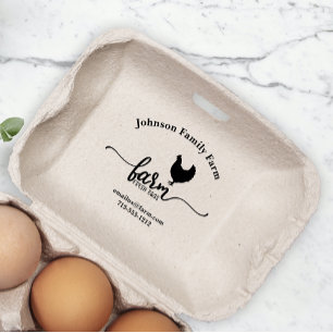 Tampons Encreurs Cute Chicken Farm Oeufs Frais Carton Ajouter le no