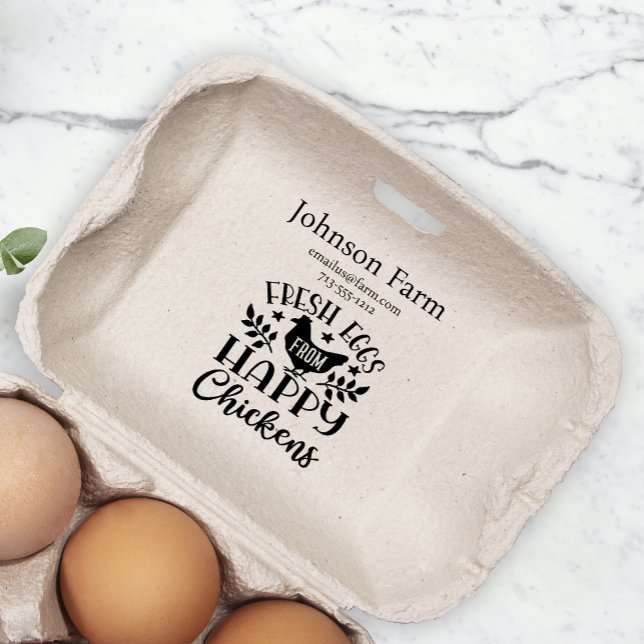 Tampons Encreurs Cute Chicken Farm Oeufs Frais Carton Ajouter le no (Créateur téléchargé)