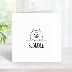 Tampons Encreurs Cute Chien Pomeranian Nom personnalisé