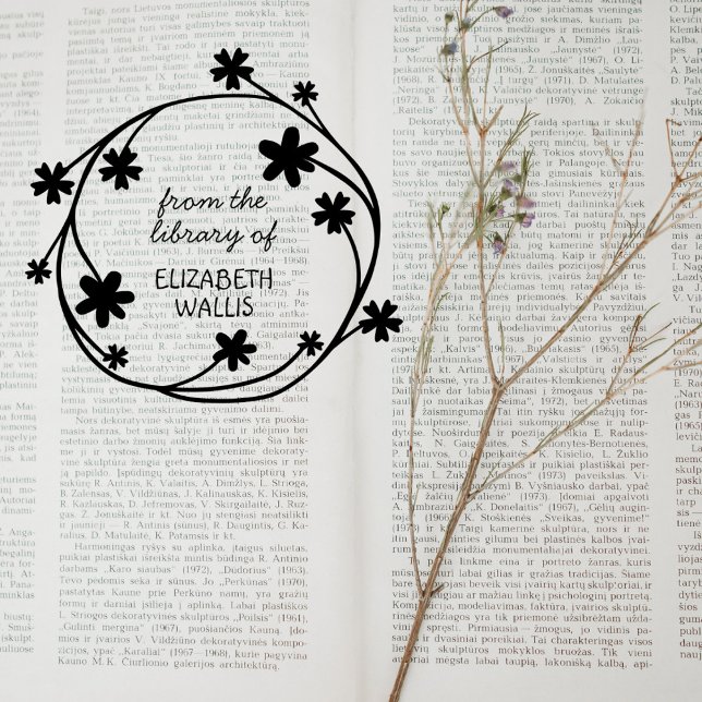 Tampons Encreurs Cute couronne florale Script Décontracté Livre de  (Créateur téléchargé)