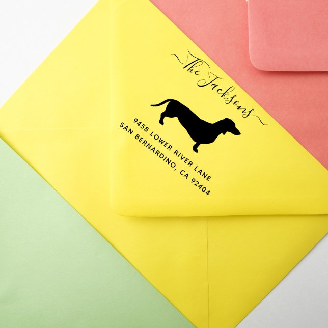 Tampons Encreurs Cute Dachshund Chig Family Adresse de retour (Créateur téléchargé)