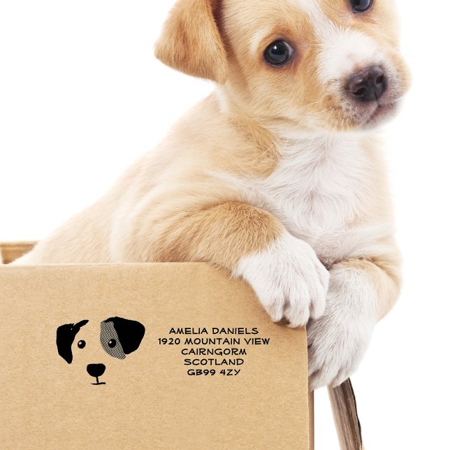 Tampons Encreurs Cute Dog Personalized Address Rubber Stamp (Créateur téléchargé)