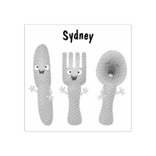 Tampons Encreurs Cute fourche couteau et cuillère dessin de couvert