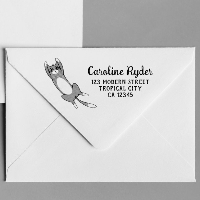 Tampons Encreurs Cute Funny Chat Personnalisé (Créateur téléchargé)