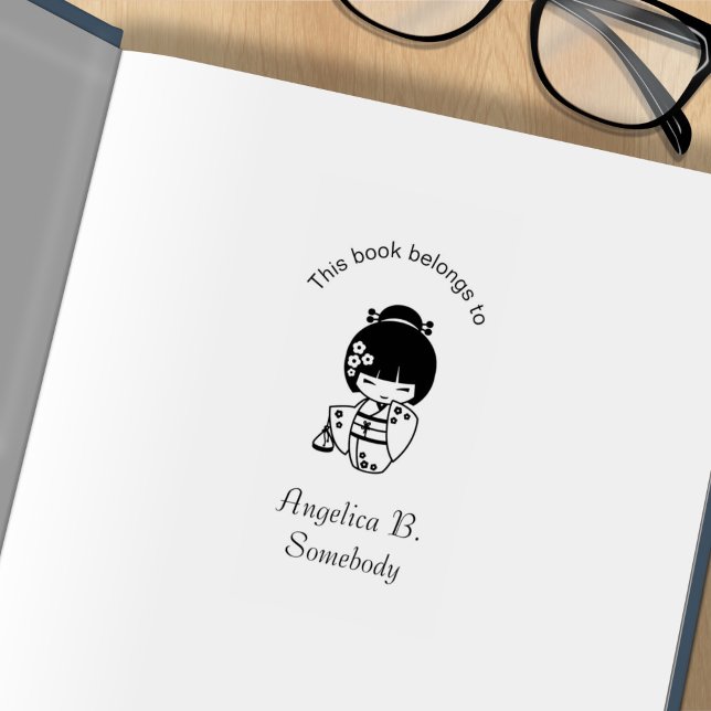 Tampons Encreurs Cute Geisha Girl Bookplate (Créateur téléchargé)