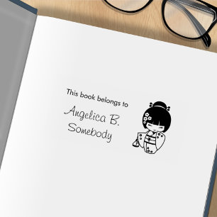 Tampons Encreurs Cute Geisha Girl Bookplate