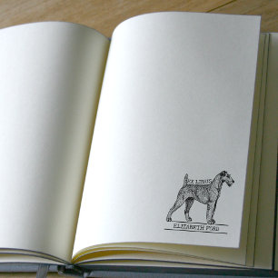 Tampons Encreurs Cute Irish Terrier Dog Bibliothèque Vintage Ex Lib