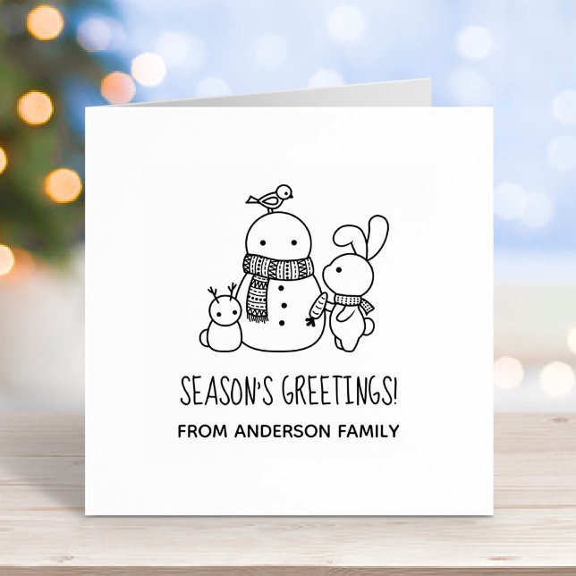 Tampons Encreurs Cute lapin lapin et Joyeuses Fêtes Snowman (Créateur téléchargé)