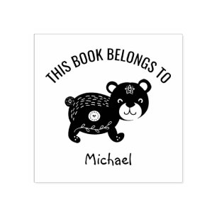 Tampons Encreurs Cute Little Bear Heart Ce livre appartient à Nom