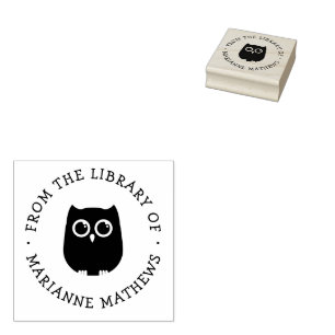 Tampons Encreurs Cute Owl de la bibliothèque d'ajouter un nom