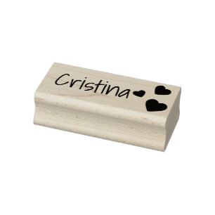 Tampons Encreurs Cute personnalisée 3 Coeurs Symbole Nom personnal