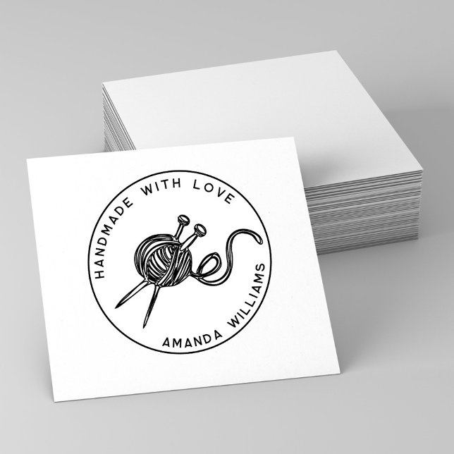 Tampons Encreurs Cute ronde à la main avec Lote Tricot Fil Ball (Créateur téléchargé)