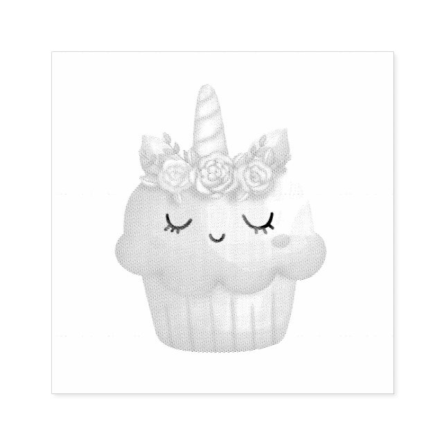 Tampons Encreurs Cute rose Cupcake Unicorn avec Rose (Impression)