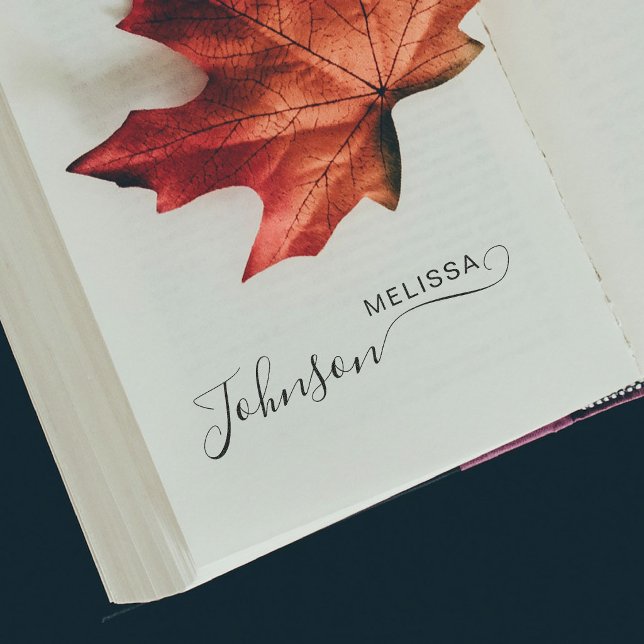 Tampons Encreurs Cute Script Font Custom Signature Name Business (Créateur téléchargé)