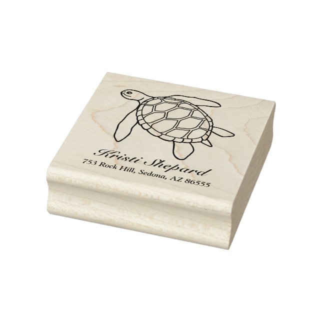 Tampons Encreurs Cute Sea Turtle Nom Adresse (Tampon)