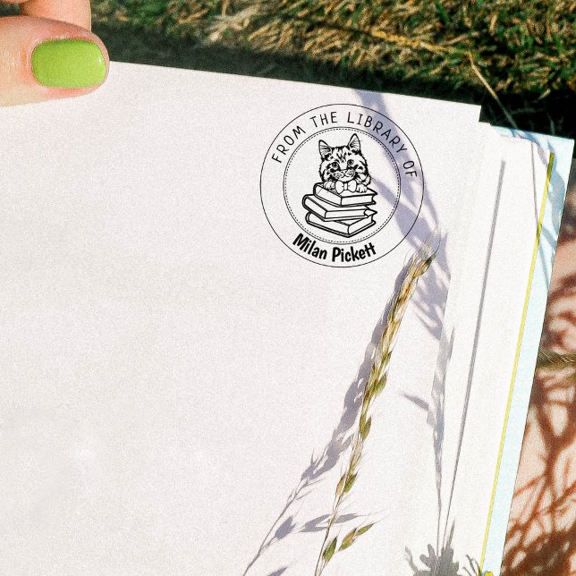 Tampons Encreurs Cymric Cat, Livre De La Bibliothèque De (Créateur téléchargé)