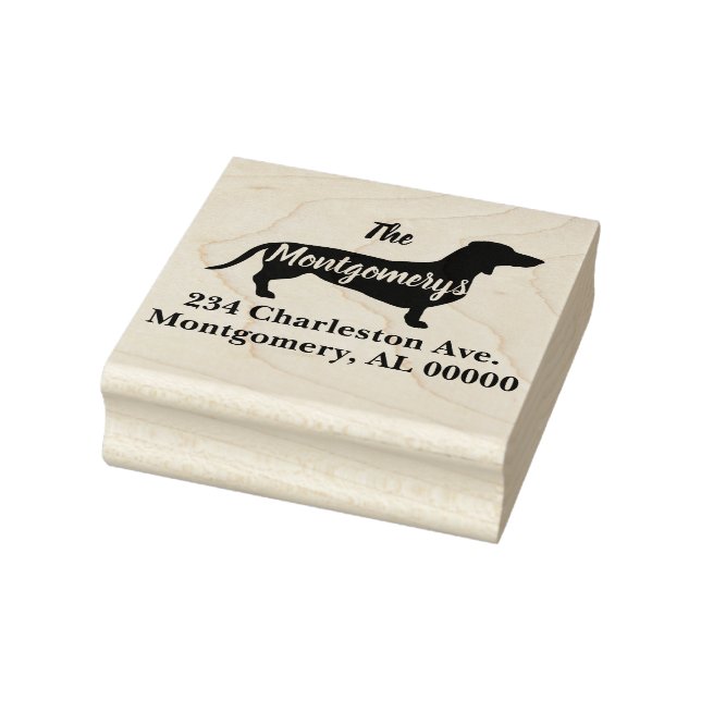 Tampons Encreurs Dachshund Dog Silhouette Adresse de famille (Tampon)