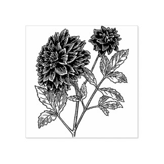 Tampons Encreurs Dahlia flowers Rubber stamp
