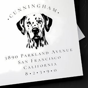 Tampons Encreurs Dalmatie Pet Dog Nom de famille et adresse de reto