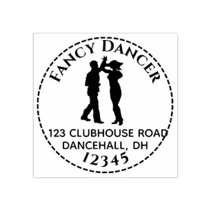 Tampons Encreurs Dancing Couple Spin Custom Round Return Adresse