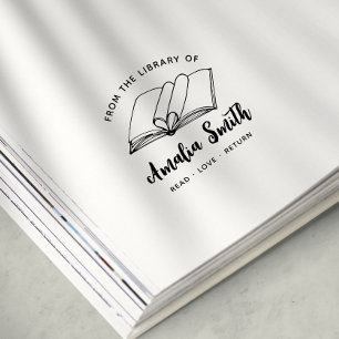 Tampons Encreurs De La Bibliothèque De   Carnet de coeur simple