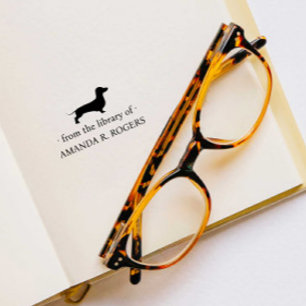 TAMPONS ENCREURS DE LA BIBLIOTHÈQUE DE DACHSHUND AMOUREUX DES CHIEN