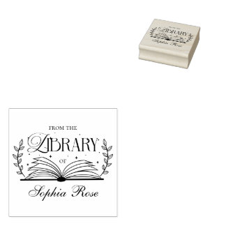 Tampons Encreurs De La Bibliothèque De Feuilles Élégants Personnali
