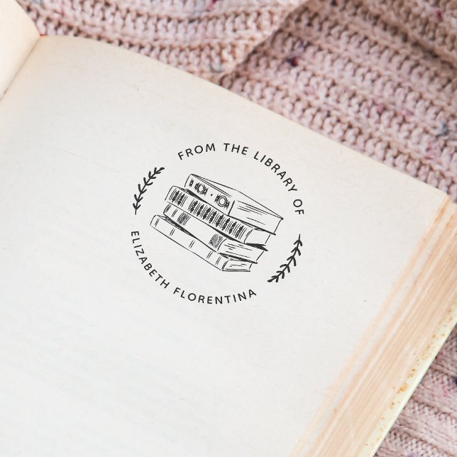 Tampons Encreurs De La Bibliothèque De | Simple Feuilles Livre Mode (Stamp Mockup)
