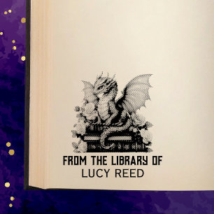 Tampons Encreurs De la bibliothèque du dragon bibliophile floral