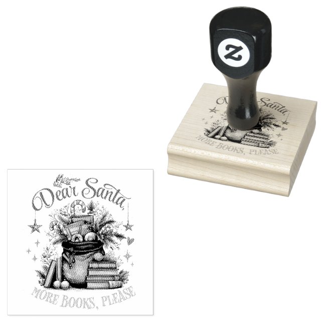 Tampons Encreurs Dear Santa, More Books Please  (Tamponné)