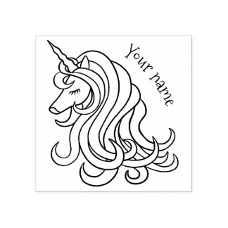 Tampons Encreurs Design de licorne de fille avec votre nom