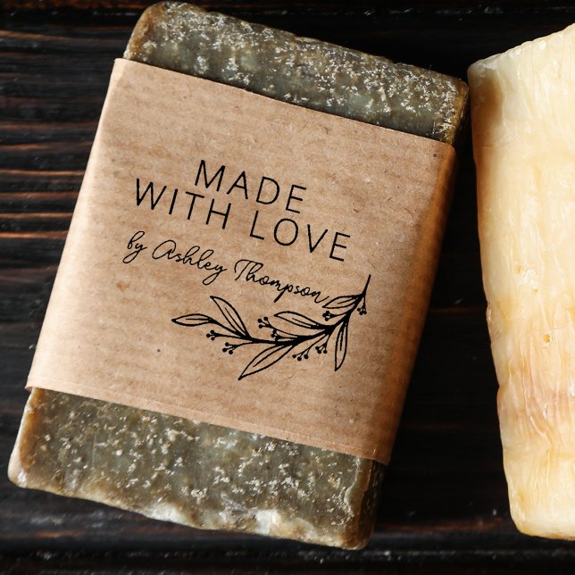 Tampons Encreurs Design Vert Personnalisé Fait À La Main Par (Stylish Greenery Personalized Handmade By Rubber Stamp)