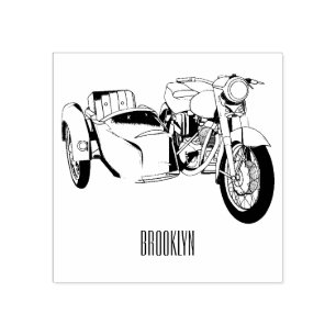 Tampons Encreurs dessin animé de la moto Sidecar