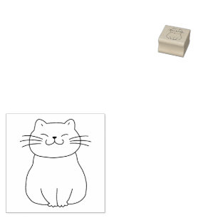 Tampons Encreurs Dessin de chat chaton mignon et souriant