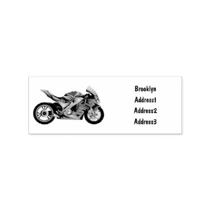 Tampons Encreurs Dessin de moto de sport violet