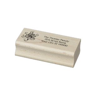 Tampons Encreurs Dessin de pieuvre vintage stylisé #1