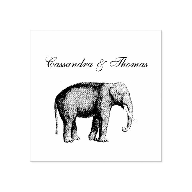 Tampons Encreurs Dessin d'éléphant vintage (Impression)