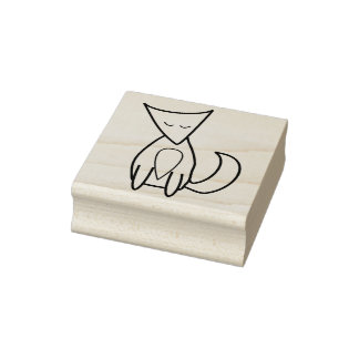 Tampons Encreurs Dessin d'illustration de la ligne Fox Woodland