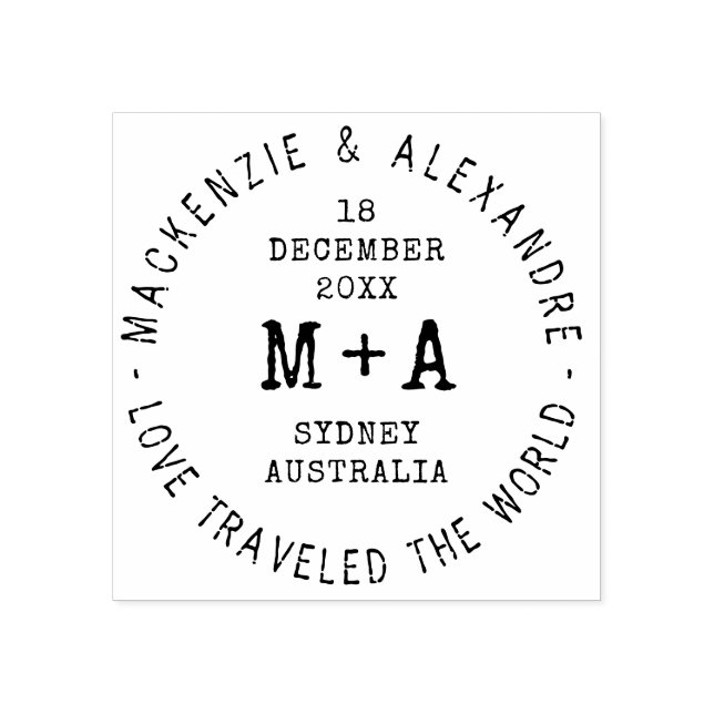 Tampons Encreurs Destination Mariage thème Voyage Passeport personn (Impression)