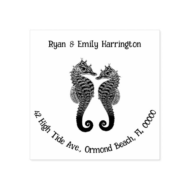 Tampons Encreurs Deux adresses de couples de chevaux marins (Impression)